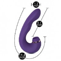 Vibrator 20 Functions, w/G-Spot Pulsation, Clitoral Licking and Tip Vibration, 3 Pleasure spots on 1 Toy! PURPLE